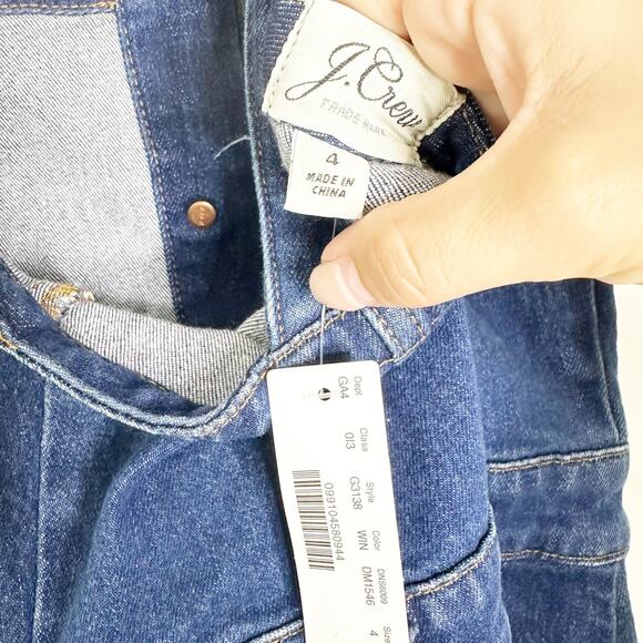 J. Crew Womens Denim Apron Dress Sleeveless Button Front Medium Wash 4 NWT - Picture 6 of 9